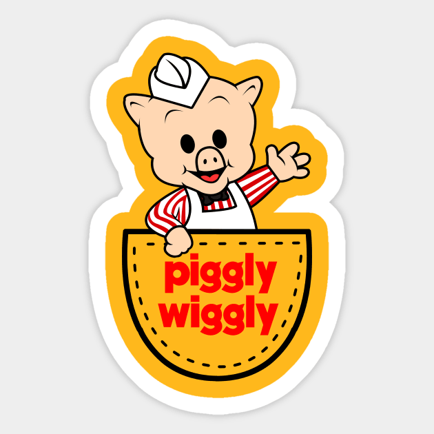 Piggly Wiggly In The Pocket Sticker by liora natalia